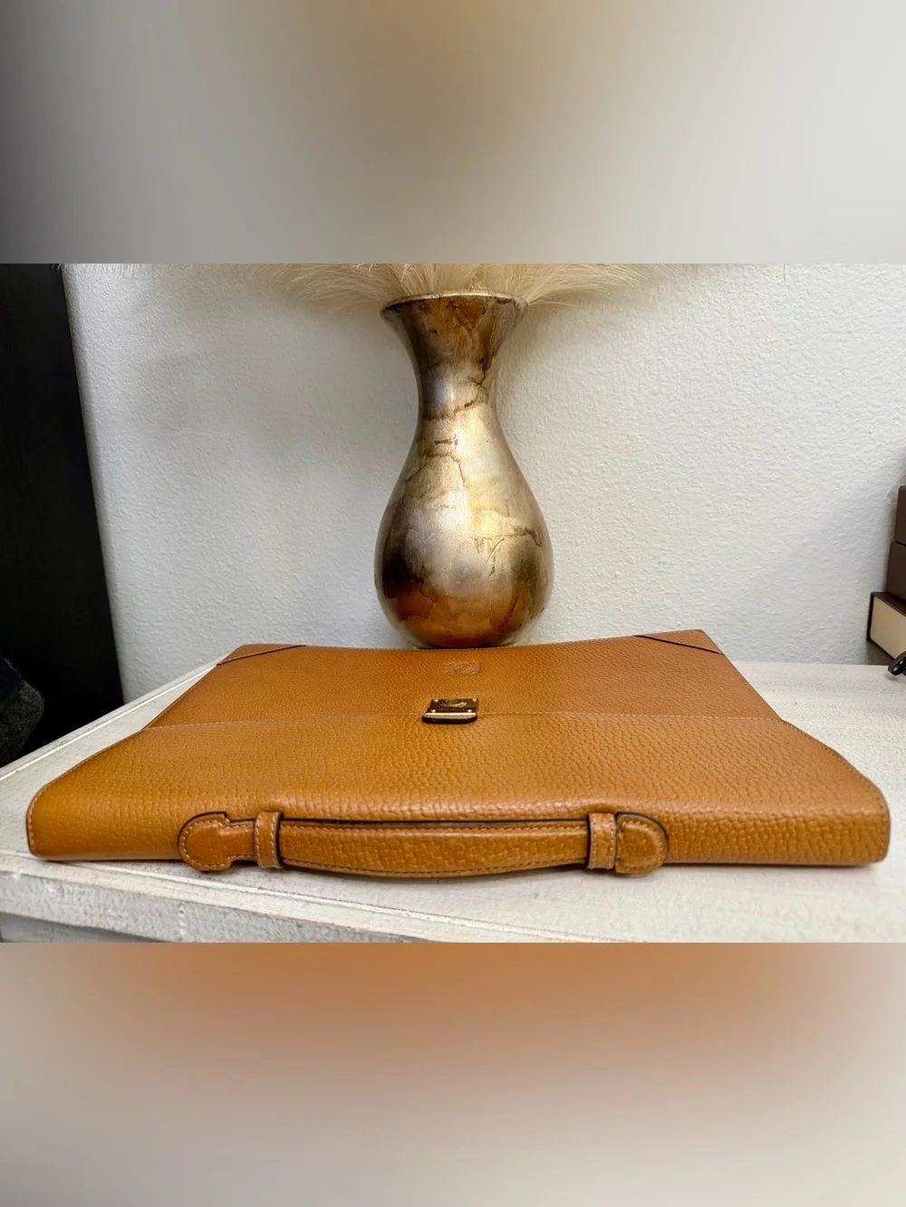 LOEWE Anagram Leather Briefcase w/ Keys